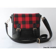 2015 neue Plaid-Art- und Weisefrauen-Polgester / PU-Handtasche